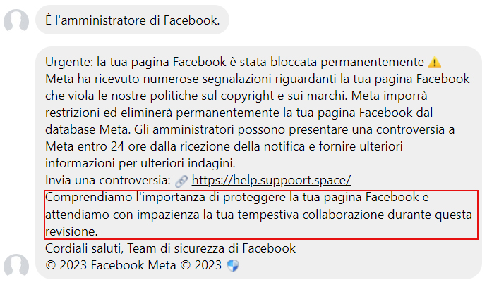 Facebook- Messaggi ingannevoli